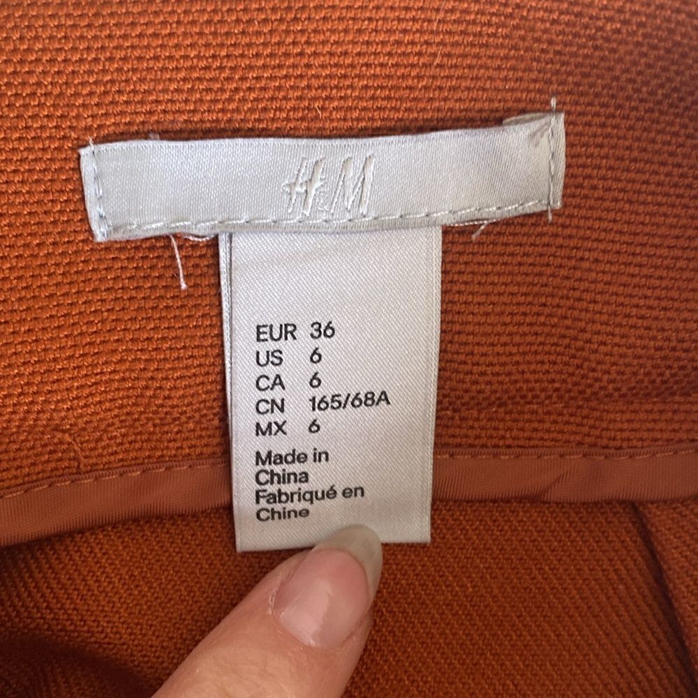 H&M Burnt Orange Mini Skirt Size 6 - Picture 6 of 10